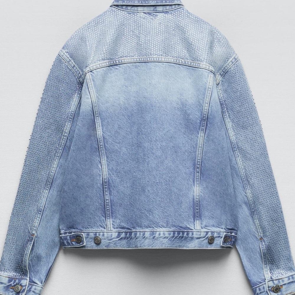 Zara Rhinestone Jean Jacket - Picture 6 of 10